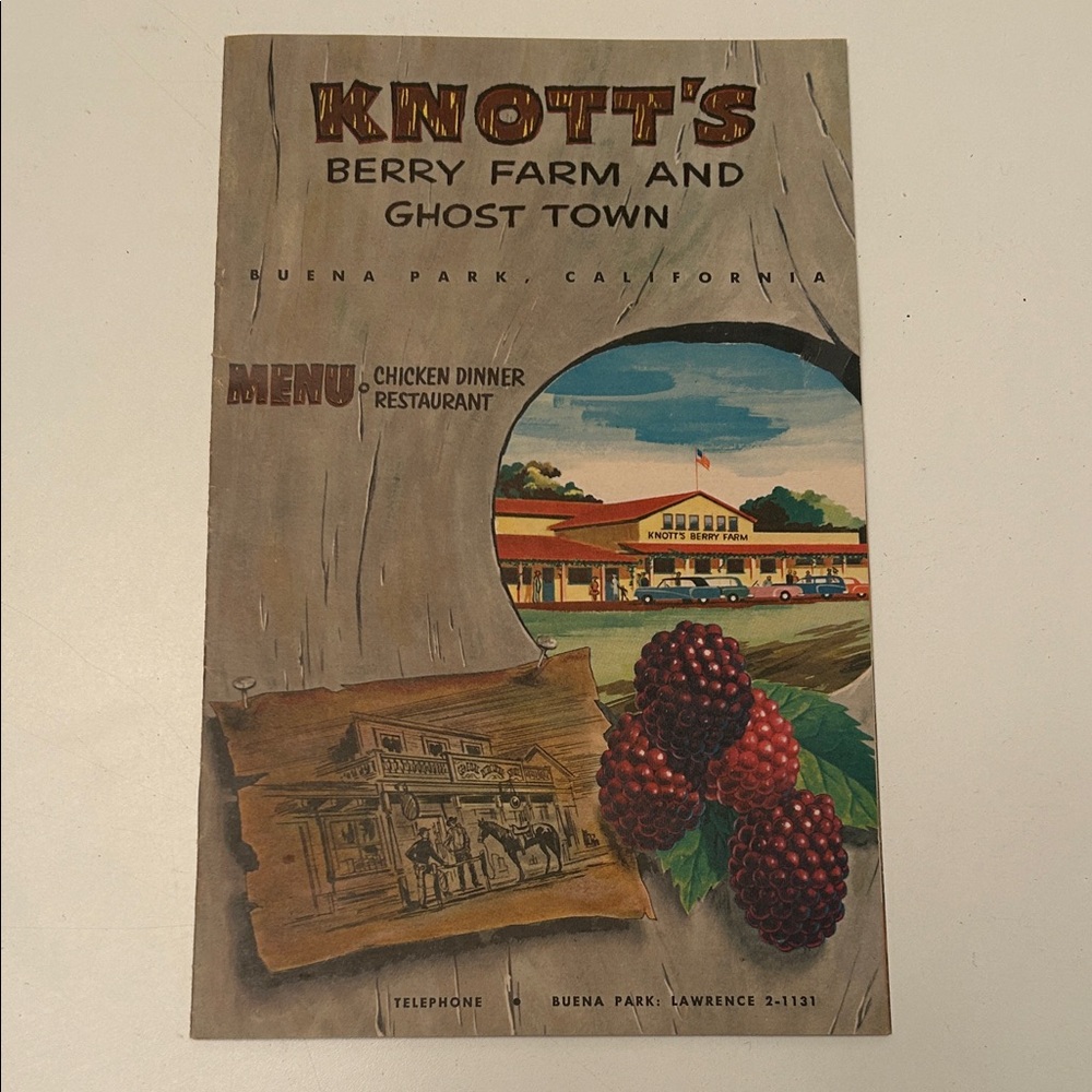 Knott's Berry Farm Vintage Menu 1960s 60s